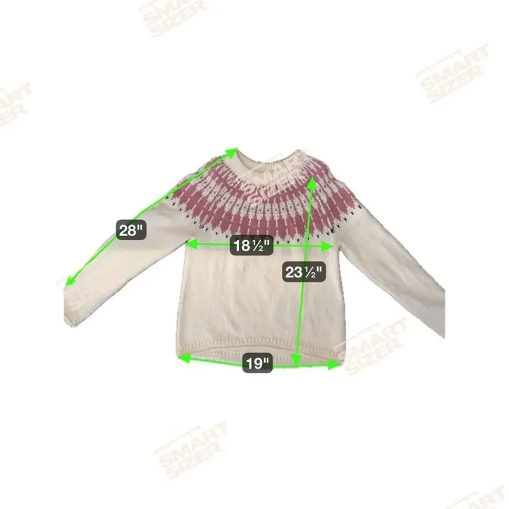 Madewell‎ Fair Isle Keaton Pullover Sweater Women M Cream Alpaca Blend Mock Neck